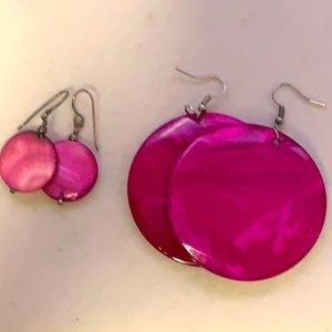 Fushia Shell Earrings